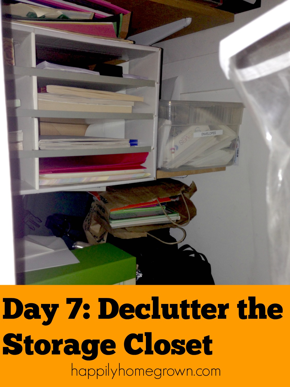clutter, declutter, storage closet