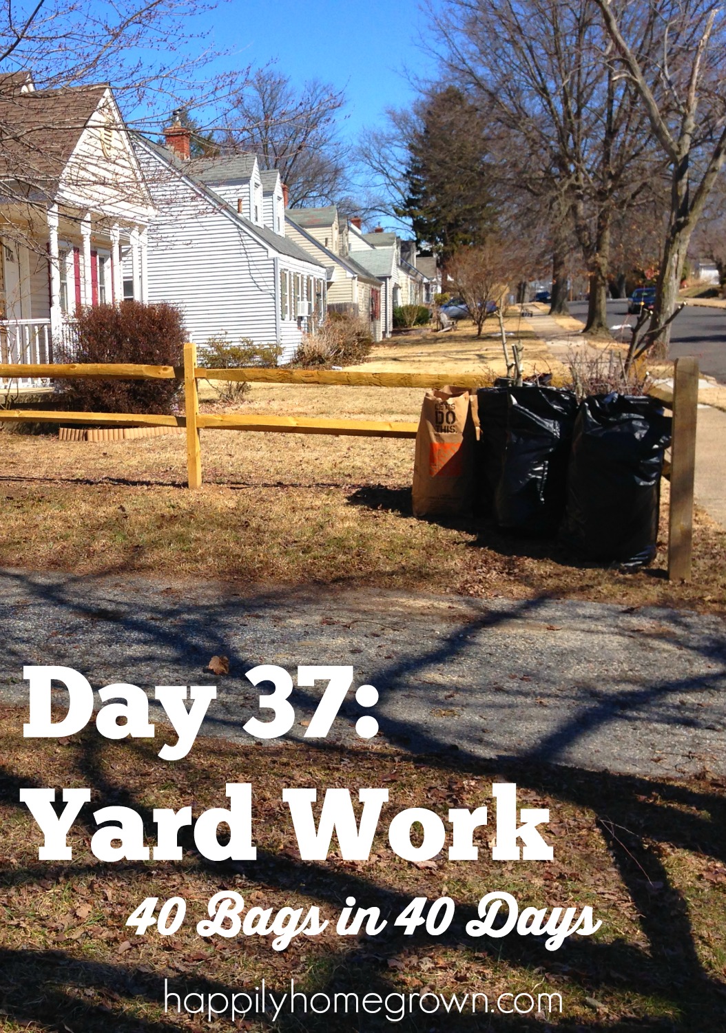 Spring has sprung and now its time to get the yard in order for spending lots of time outside. Working together, this should only take us about 2 hours.