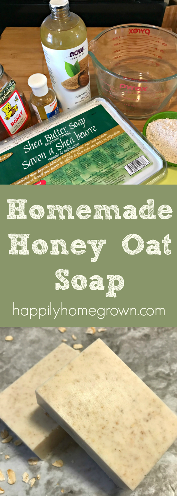 Homemade honey oat soap is the perfect homemade Christmas gift! You can make a batch in as little as 10 minutes. #HandmadeChristmas