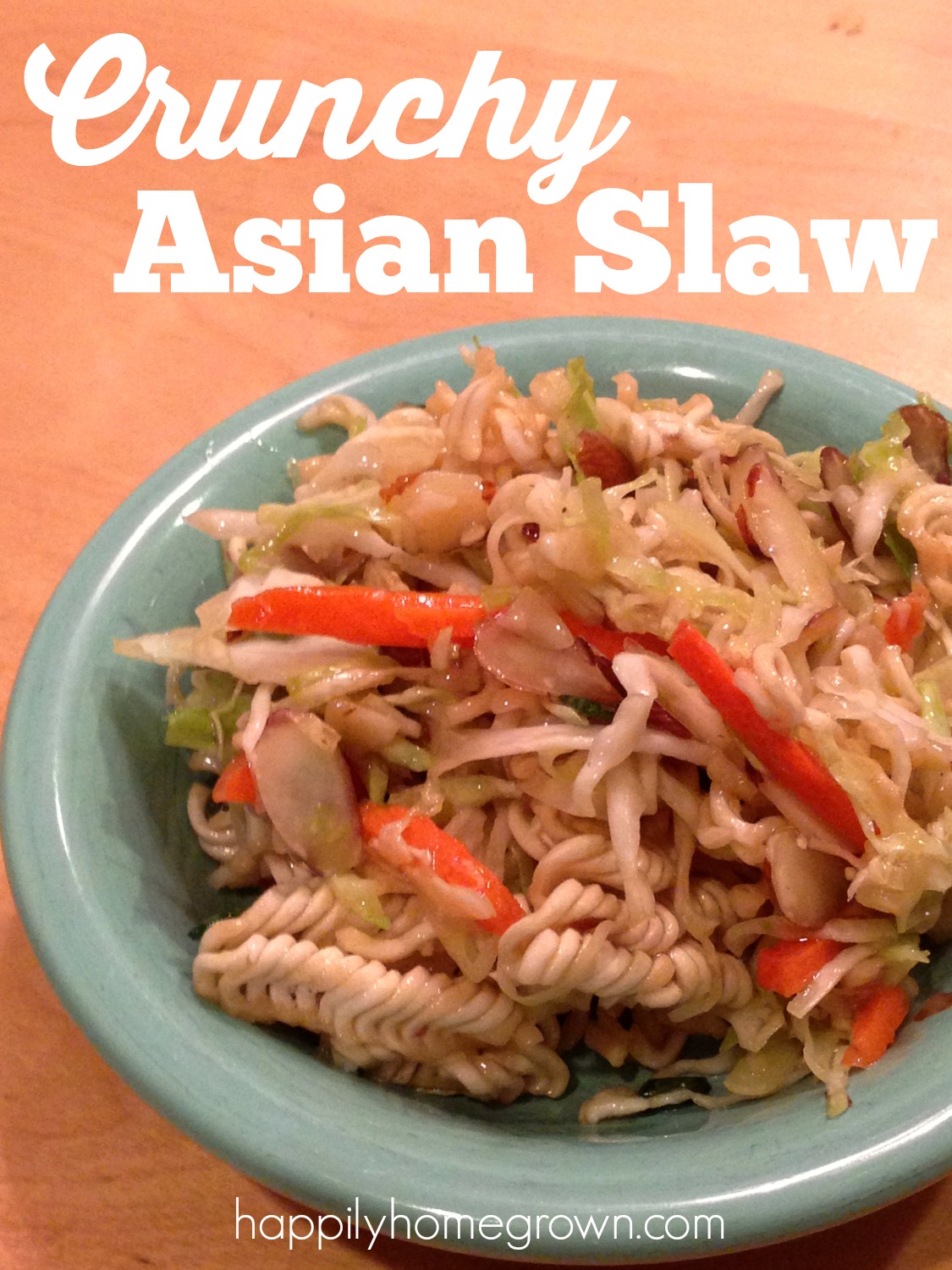 This Crunchy Asian Slaw is a delicious and super easy, mayo-free salad to throw together for any meal, BBQ, or picnic.
