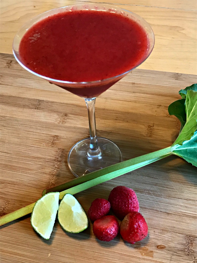 Strawberry Rhubarb Margarita | Happily Homegrown