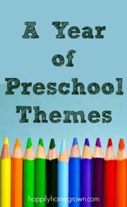 One of the things I loved from the preschool my older children went to was the weekly and monthly themes that pulled all of their lessons, stories, and activities together.  This is something I wanted to replicate in our homeschool for my youngest, but to also incorporate the themes with my older children whenever possible.