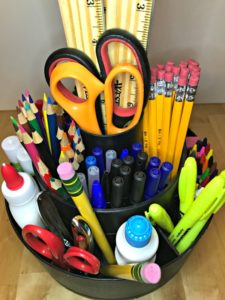 Having a school supply caddy will keep your homeschool or homework space organized, giving your child all of the resources they need at their fingertips.