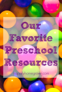 Preschool resources don't have to cost an arm & a leg.  The items we use as part of our homeschool day are also used during regular playtime.  That's how children learn best and its how we can keep them excited about learning as they get older.