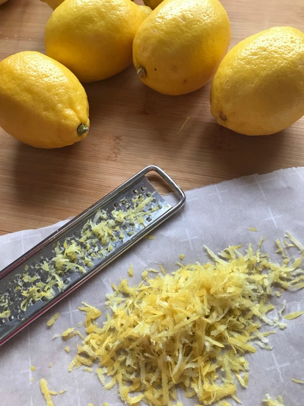 lemon zest and lemons